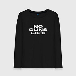Лонгслив хлопковый женский No Guns Life лого, цвет: черный