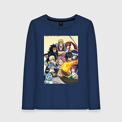 Лонгслив хлопковый женский Fairy Tail heroes, цвет: тёмно-синий