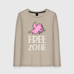 Лонгслив хлопковый женский Cupid free zone, цвет: миндальный