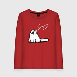 Лонгслив хлопковый женский Saimons Cat, цвет: красный