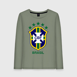 Лонгслив хлопковый женский Brasil CBF, цвет: авокадо