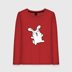Лонгслив хлопковый женский Happy Bunny, цвет: красный