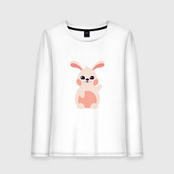 Лонгслив хлопковый женский Pink Bunny, цвет: белый