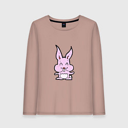 Лонгслив хлопковый женский Rabbit Smile, цвет: пыльно-розовый
