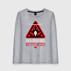 Лонгслив хлопковый женский Evangelion третий удар, цвет: меланж