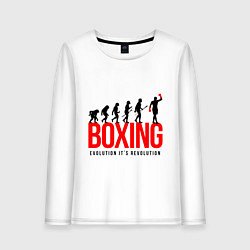 Лонгслив хлопковый женский Boxing evolution, цвет: белый