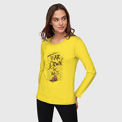 Лонгслив хлопковый женский Снеси стену, цвет: желтый — фото 2