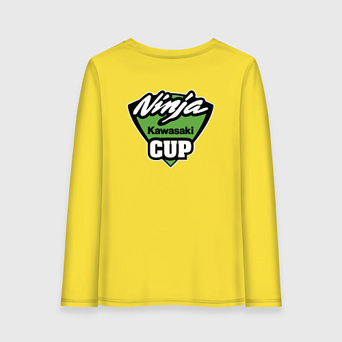 Женский лонгслив Kawasaki Ninja Cup - Девушка за рулём / Желтый – фото 2