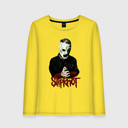 Лонгслив хлопковый женский Slipknot mask, цвет: желтый