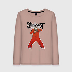Лонгслив хлопковый женский Slipknot fan art, цвет: пыльно-розовый