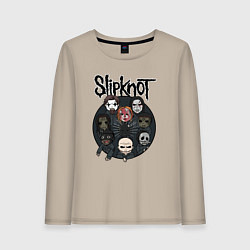 Лонгслив хлопковый женский Slipknot art fan, цвет: миндальный