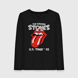 Лонгслив хлопковый женский The Rolling Stones 78, цвет: черный