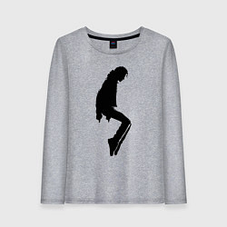 Лонгслив хлопковый женский Силуэт Майкла Джексона - Minimalism, цвет: меланж