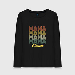 Лонгслив хлопковый женский Mama Classic, цвет: черный