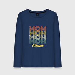 Лонгслив хлопковый женский Mom Classic, цвет: тёмно-синий