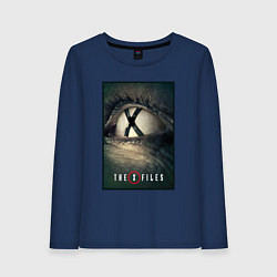 Лонгслив хлопковый женский X - Files poster, цвет: тёмно-синий