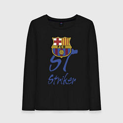 Лонгслив хлопковый женский Barcelona - Spain - striker, цвет: черный