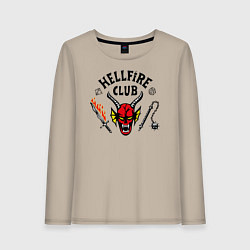 Лонгслив хлопковый женский Hellfire сlub art, цвет: миндальный