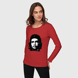 Лонгслив хлопковый женский Ernesto Che Guevara, цвет: красный — фото 2