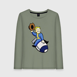 Лонгслив хлопковый женский Vault boy - bomb rider, цвет: авокадо