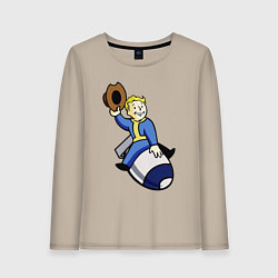 Лонгслив хлопковый женский Vault boy - bomb rider, цвет: миндальный