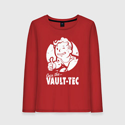 Лонгслив хлопковый женский Vault boy - join the vault tec, цвет: красный