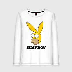 Лонгслив хлопковый женский Simpboy - rabbit Homer, цвет: белый