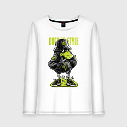 Лонгслив хлопковый женский Duck in style, цвет: белый