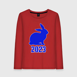 Женский лонгслив 2023 силуэт кролика синий