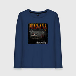 Лонгслив хлопковый женский Nirvana box, цвет: тёмно-синий