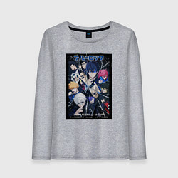 Лонгслив хлопковый женский Персонажи Синей тюрьмы Блю Лок, цвет: меланж