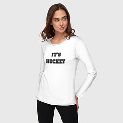 Лонгслив хлопковый женский Its hockey, цвет: белый — фото 2