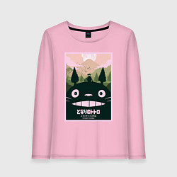 Лонгслив хлопковый женский Totoro poster, цвет: светло-розовый