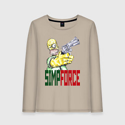 Женский лонгслив Гомер Симпсон с револьвером