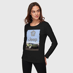 Лонгслив хлопковый женский Chrysler Jeep - concept, цвет: черный — фото 2