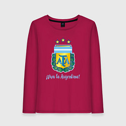 Лонгслив хлопковый женский Эмблема федерации футбола Аргентины, цвет: маджента