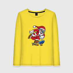Лонгслив хлопковый женский Скейтер Санта, цвет: желтый
