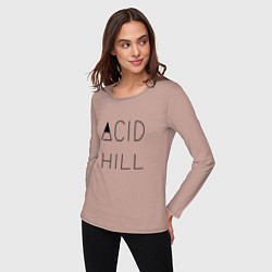 Лонгслив хлопковый женский Acid hill black, цвет: пыльно-розовый — фото 2