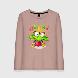 Женский лонгслив Лягушонок с сердцем