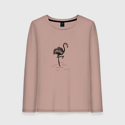 Лонгслив хлопковый женский Черный фламинго, цвет: пыльно-розовый