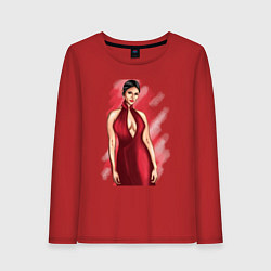 Лонгслив хлопковый женский Lady in Red, цвет: красный