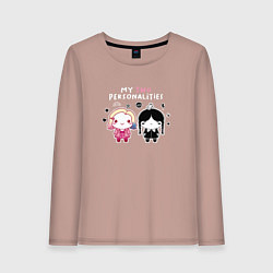 Лонгслив хлопковый женский Nevermore Уэнздей и Энид Синклер, цвет: пыльно-розовый