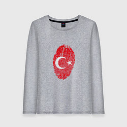 Лонгслив хлопковый женский Отпечаток Турции, цвет: меланж