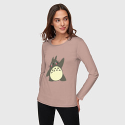 Лонгслив хлопковый женский Hello Totoro, цвет: пыльно-розовый — фото 2