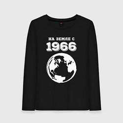 Лонгслив хлопковый женский На Земле с 1966 с краской на темном, цвет: черный
