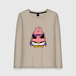 Лонгслив хлопковый женский Totoro Majin Buu, цвет: миндальный