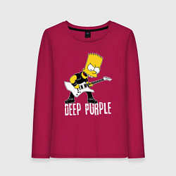 Лонгслив хлопковый женский Deep Purple Барт Симпсон рокер, цвет: маджента