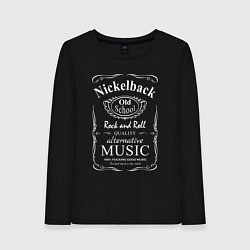 Лонгслив хлопковый женский Nickelback в стиле Jack Daniels, цвет: черный