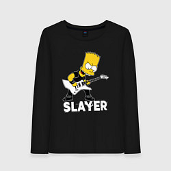 Лонгслив хлопковый женский Slayer Барт Симпсон рокер, цвет: черный