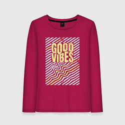 Женский лонгслив Good vibes и полосы